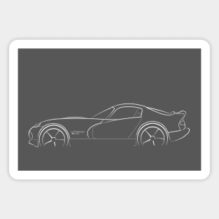 Dodge Viper GTS ACR - profile stencil white Magnet